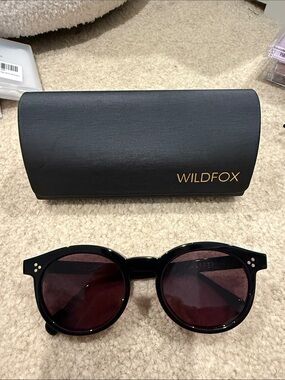 Wildfox Black Sunglasses with Dark Burgundy Lenses